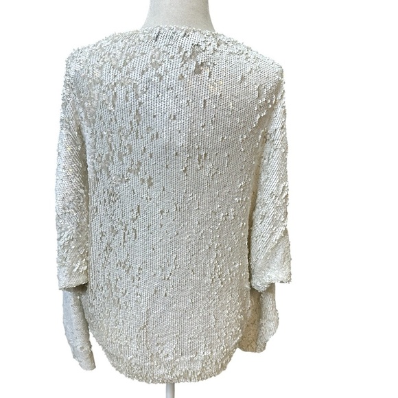 IRO Cream Sequin V-Neck Blouse - Picture 3 of 7